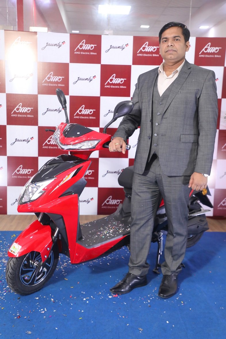 Sushant Kumar, Founder & Managing Director of AMO Electric Bikes launches their new electric scooter, Jaunty Plus