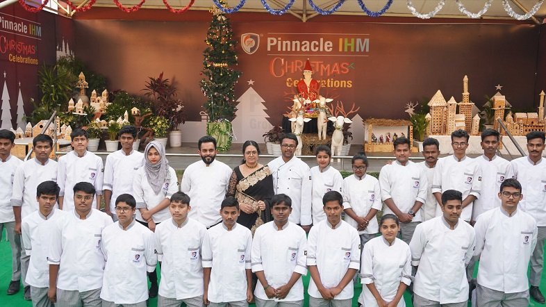 Giant Size Christmas Setup, 6 feet height and 40 feet width, made using food items by 50 Hotel Management Students working for 96 hours-2