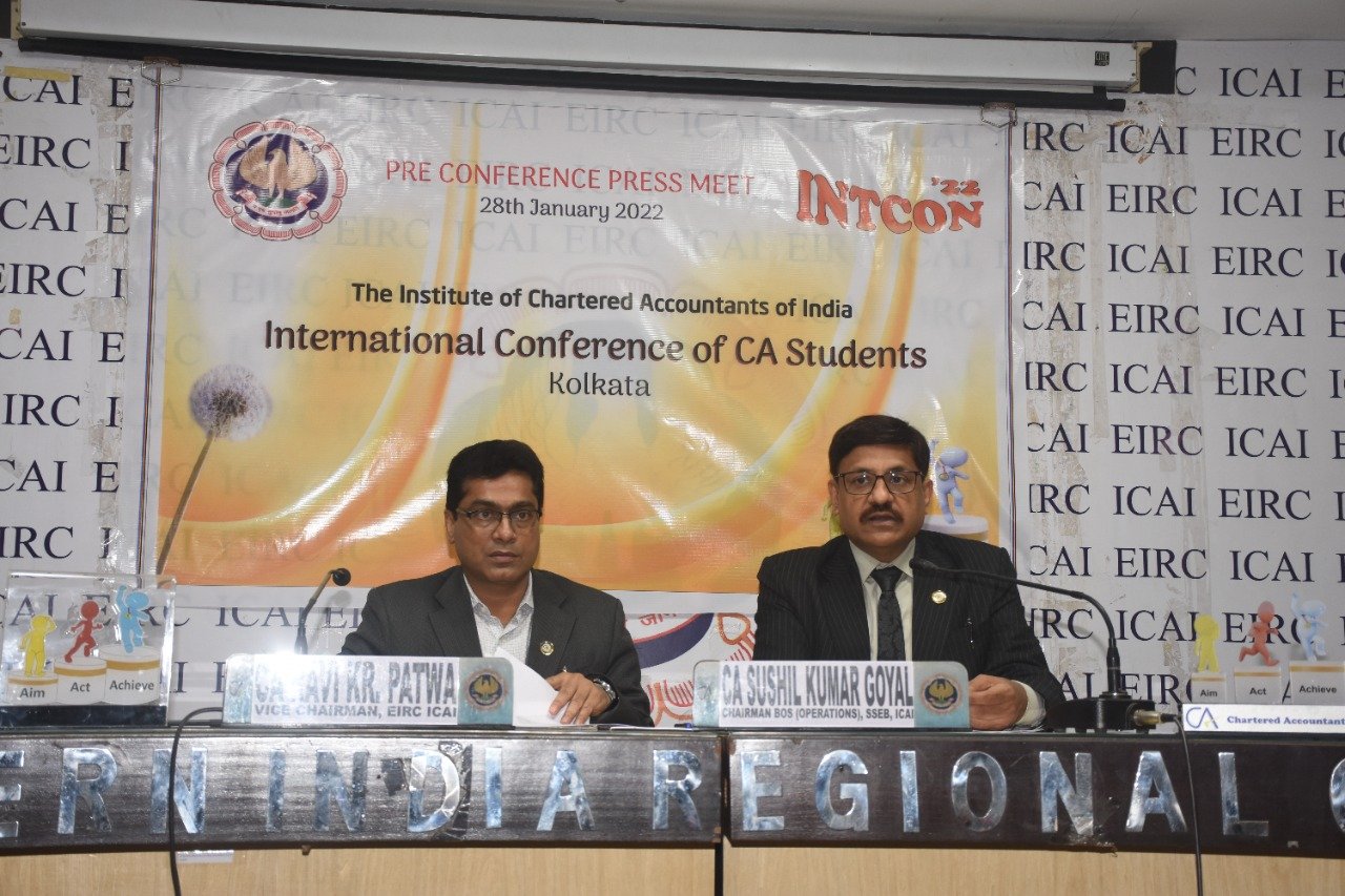 EIRC & EICASA Kolkata to host International Conference of CA Students INTCON’22 on 29 & 30 January, 2022 in Kolkata