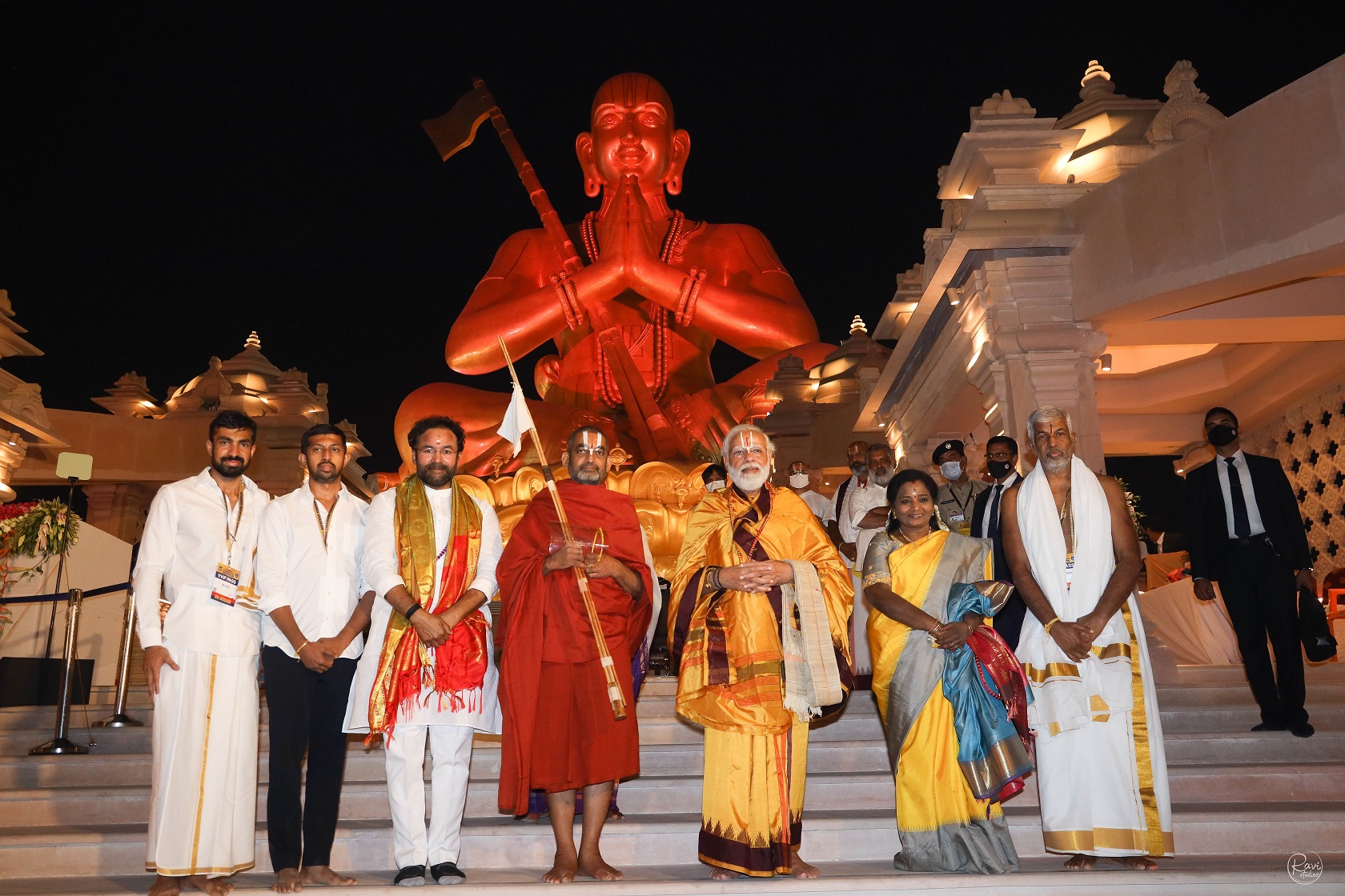 PM Shri Narendra Modi & HH Chinna Jeeyar Swami at the inauguration ceremony of the Statue of Equality, the world’s largest sitting metal statue in Hyderabad