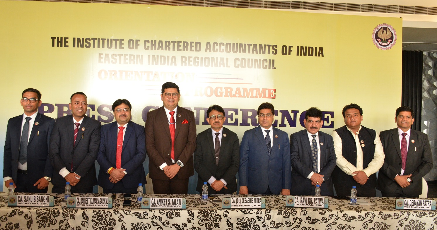 CA Mayur Agarwal, Member EIRC, CA Sanjib Sanghi, Secretary EIRC, CA Ranjeet Kumar Agarwal, Central Council Member, ICAI, CA Aniket S. Talati, Vice President, ICAI, CA (Dr.) Debashis Mitra, President, ICAI, CA. Ravi