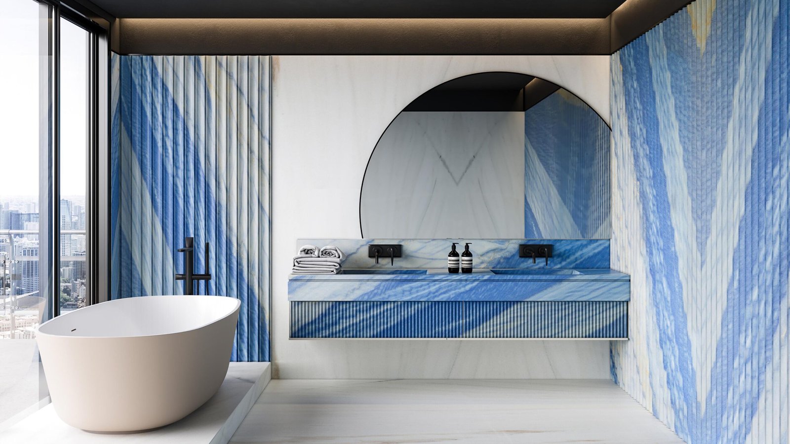 Azul Macaubas Bathroom and Lasa flooring