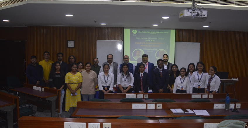 Asia Pacific Institute of Management, Delhi, organized a Seminar on the Need of Entrepreneurship in the Healthcare Sector