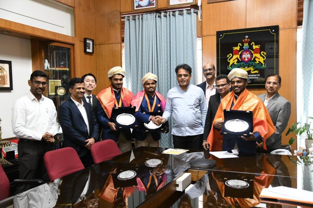 WorldSkills Contest Winners from Toyota Kirloskar Motor - Felicitated by the Government of Karnataka