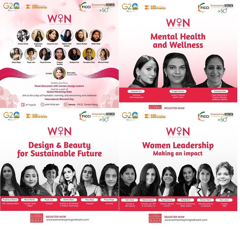 Global Mentoring Walk- Women Inspiring Network and FICCI G20 Empower, 2nd March 2023, FICCI, New Delhi